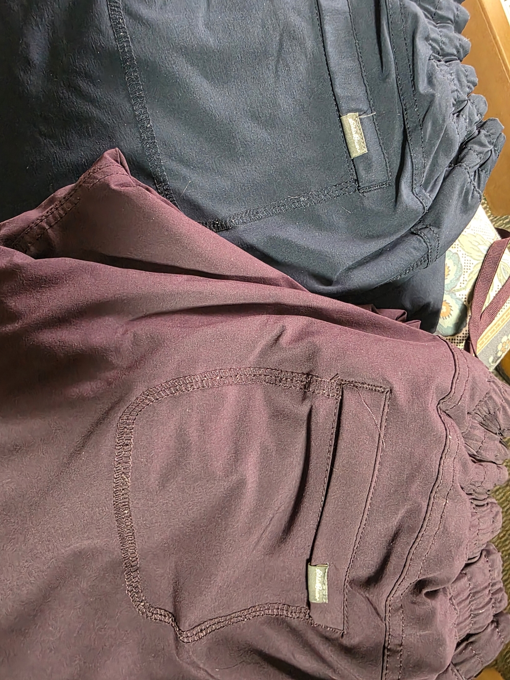 Eddie Bauer Elastic Waist Pull-On Bottoms - Burgundy & Navy Set Of 2